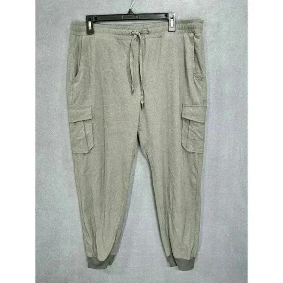 Eddie Bauer Cargo Jogger Pants Women’s Large Gray Pull On Drawstring Lightweight - Picture 2 of 9